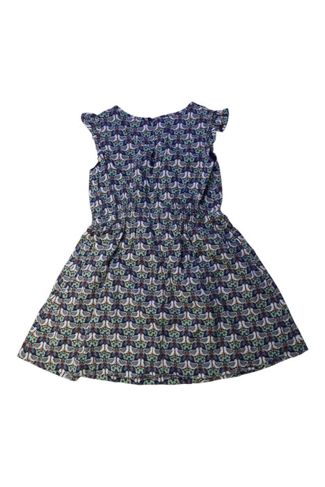 A Blue Sleeveless Dresses from Bonpoint in size 6T for girl. (Back View)