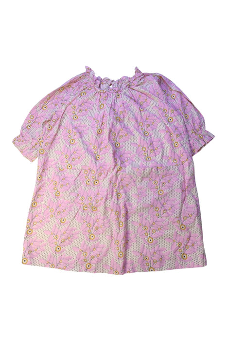 A Pink Short Sleeve Dresses from Bonton in size 6T for girl. (Front View)