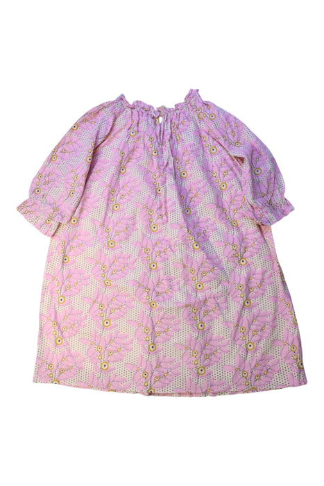 A Pink Short Sleeve Dresses from Bonton in size 6T for girl. (Back View)