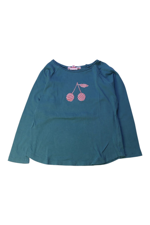 A Teal Long Sleeve Tops from Bonpoint in size 4T for girl. (Front View)