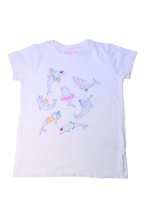 A White Short Sleeve T Shirts from Crewcuts in size 6T for girl. (Front View)