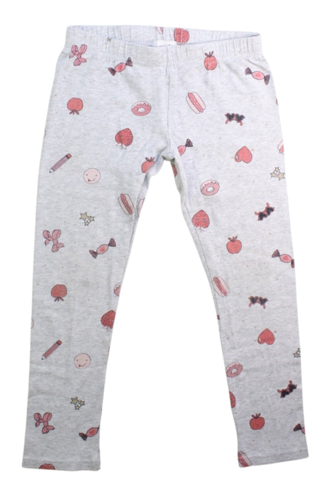 A Grey Leggings from Seed in size 5T for girl. (Front View)