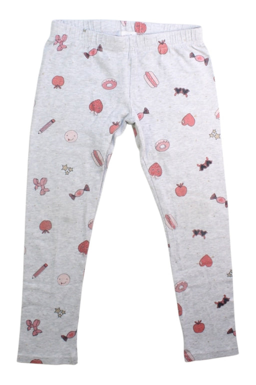 A Grey Leggings from Seed in size 5T for girl. (Front View)