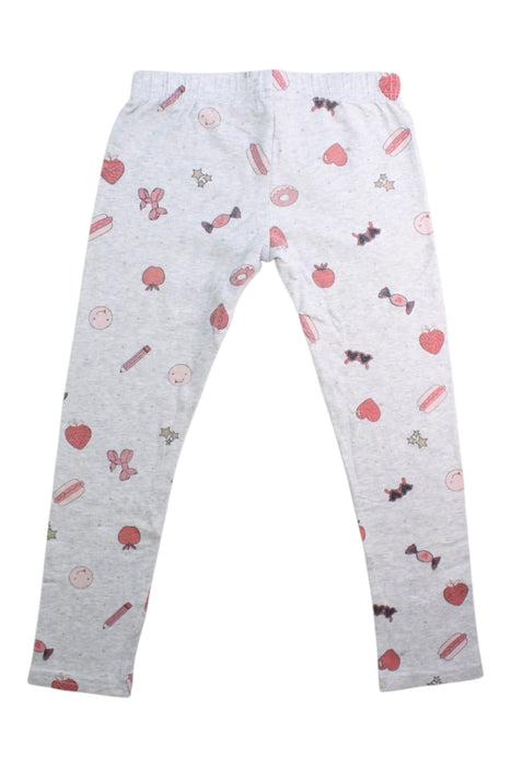 A Grey Leggings from Seed in size 5T for girl. (Back View)