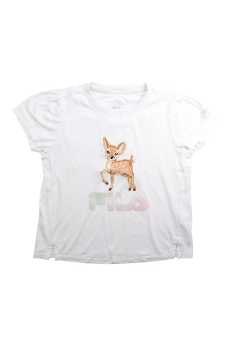 A White Short Sleeve T Shirts from Fila in size 5T for girl. (Front View)