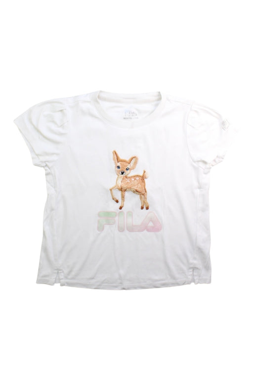 A White Short Sleeve T Shirts from Fila in size 5T for girl. (Front View)