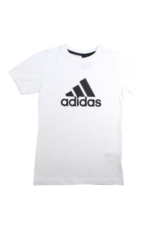 A White Short Sleeve T Shirts from Adidas in size 7Y for girl. (Front View)