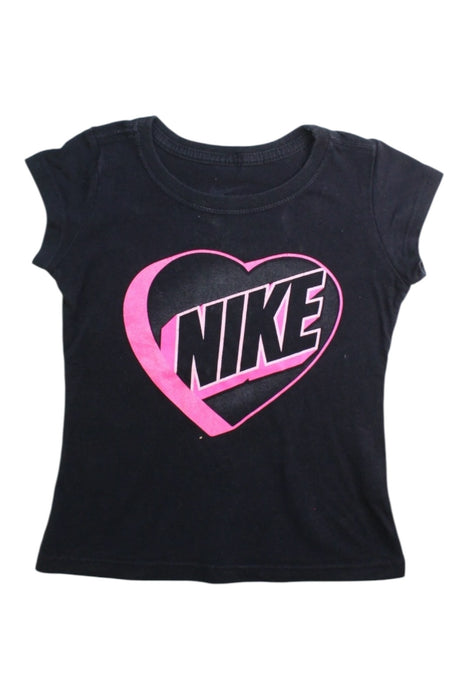 A Black Short Sleeve T Shirts from Nike in size 4T for girl. (Front View)
