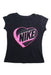 A Black Short Sleeve T Shirts from Nike in size 4T for girl. (Front View)
