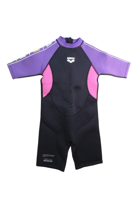 A Black Wetsuits from Arena in size 5T for girl. (Front View)