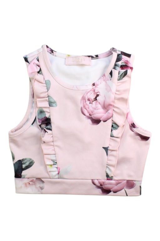 A Pink Sleeveless Tops from Lipsy London in size 7Y for girl. (Front View)