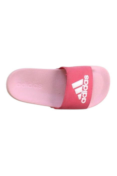 A Pink Slip Ons from Adidas in size 5T for girl. (Front View)