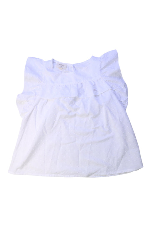 A White Sleeveless Tops from Nanos in size 7Y for girl. (Front View)