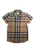 A Beige Short Sleeve Shirts from Burberry in size 10Y for boy. (Front View)