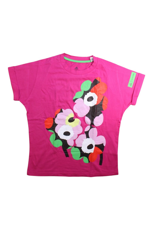 A Pink Short Sleeve Tops from Adidas in size 10Y for girl. (Front View)