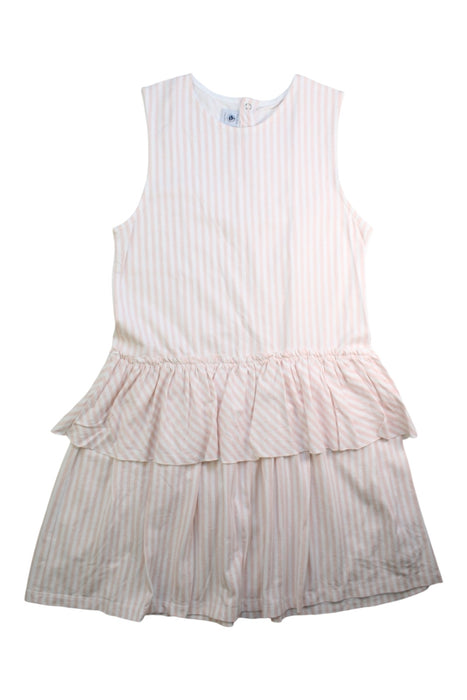 A Pink Sleeveless Dresses from Petit Bateau in size 12Y for girl. (Front View)