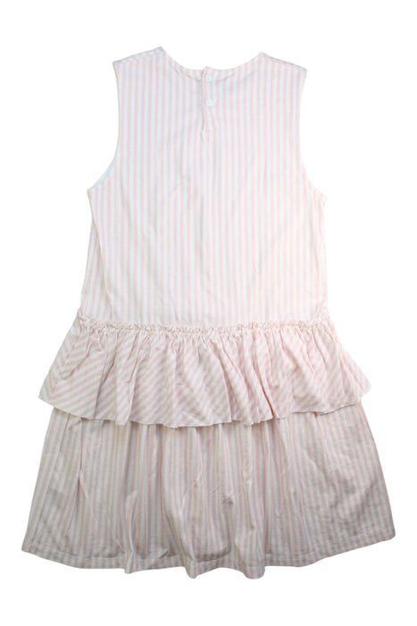 A Pink Sleeveless Dresses from Petit Bateau in size 12Y for girl. (Back View)
