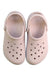 A Pink Slip Ons from Crocs in size 6T for girl. (Back View)