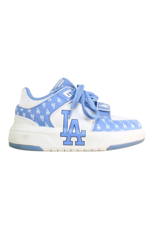 A Blue Sneakers from MLB in size 11Y for girl. (Front View)