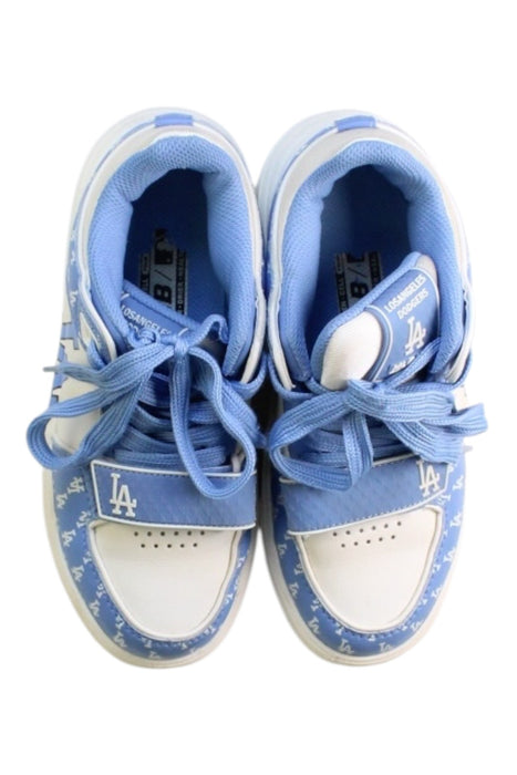 A Blue Sneakers from MLB in size 11Y for girl. (Back View)