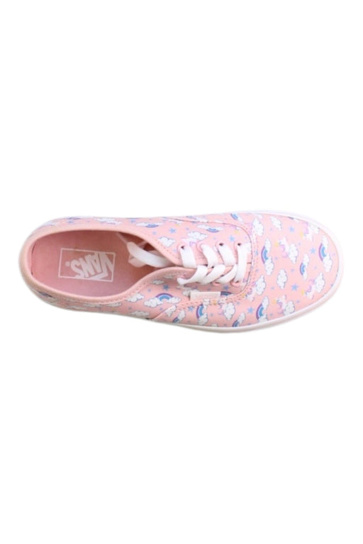 A Pink Sneakers from Vans in size 9Y for girl. (Front View)
