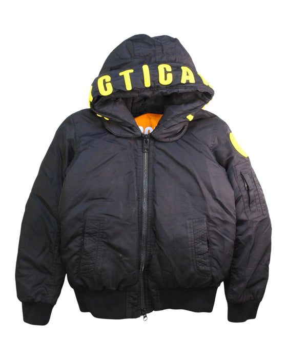 A Black Puffer/Quilted Jackets from Arctic Army in size 8Y for boy. (Front View)