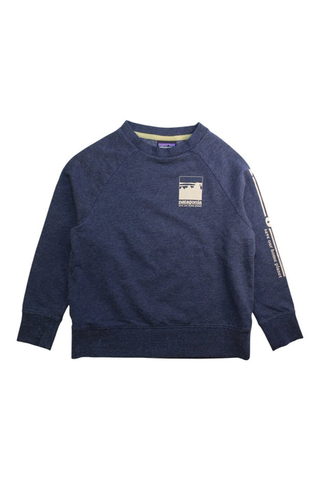 A Blue Crewneck Sweatshirts from Patagonia in size 5T for boy. (Front View)
