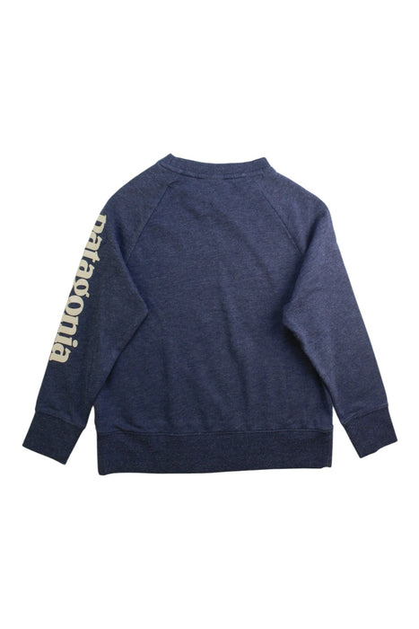 A Blue Crewneck Sweatshirts from Patagonia in size 5T for boy. (Back View)