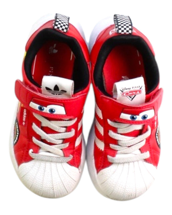 A Red Sneakers from Adidas in size 5T for boy. (Back View)