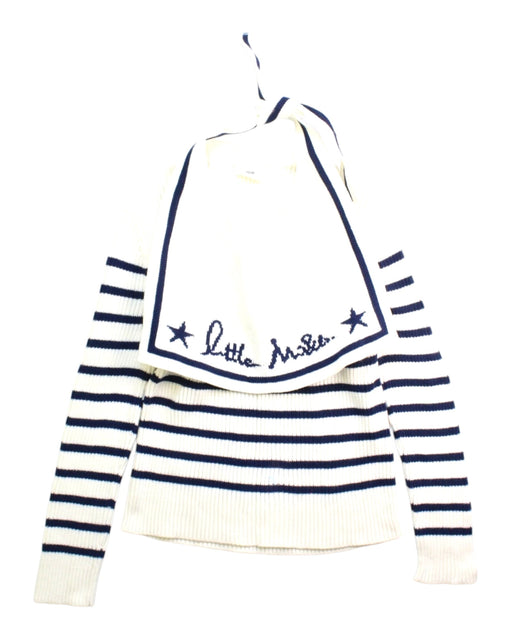 A White Long Sleeve Tops from little Mo & Co. in size 4T for girl. (Front View)