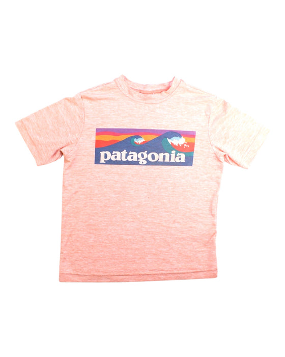 A Pink Short Sleeve T Shirts from Patagonia in size 5T for boy. (Front View)