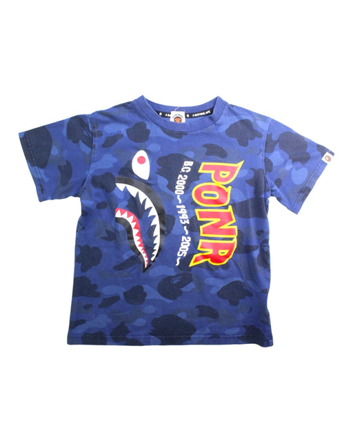 A Blue Short Sleeve T Shirts from BAPE KIDS in size 10Y for boy. (Front View)