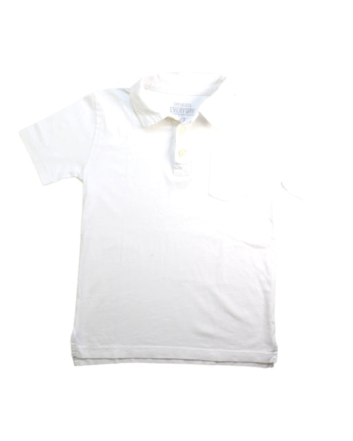A White Short Sleeve Polos from Crewcuts in size 6T for boy. (Front View)
