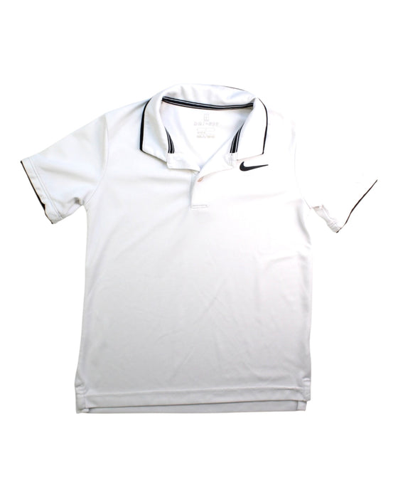 A White Short Sleeve Polos from Nike in size 10Y for boy. (Front View)
