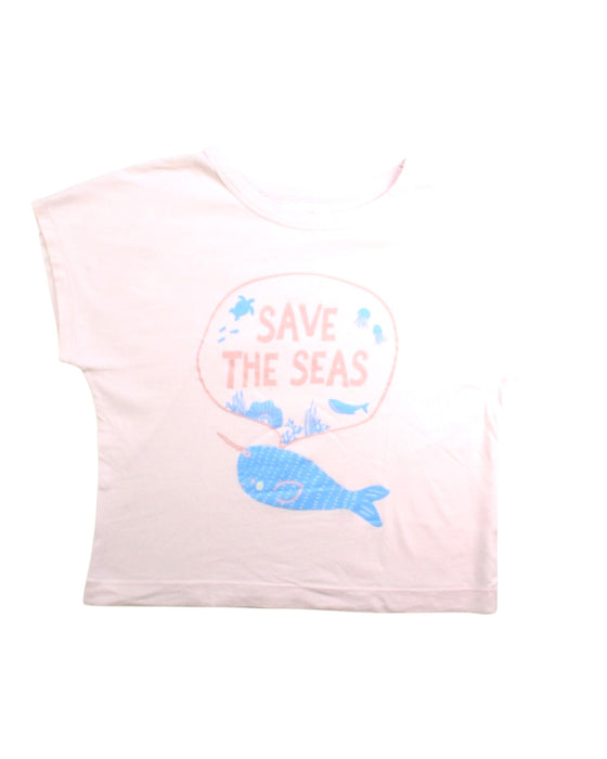 A Pink Short Sleeve Tops from Gingersnaps in size 12Y for girl. (Front View)