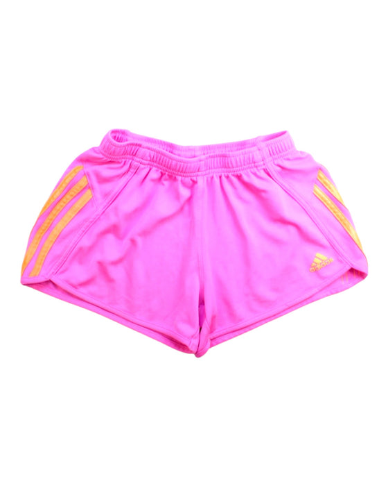 A Pink Active Shorts from Adidas in size 10Y for girl. (Front View)