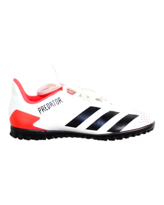 A White Cleats/Soccer Shoes from Adidas in size 9Y for neutral. (Front View)