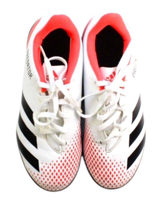 A White Cleats/Soccer Shoes from Adidas in size 9Y for neutral. (Back View)
