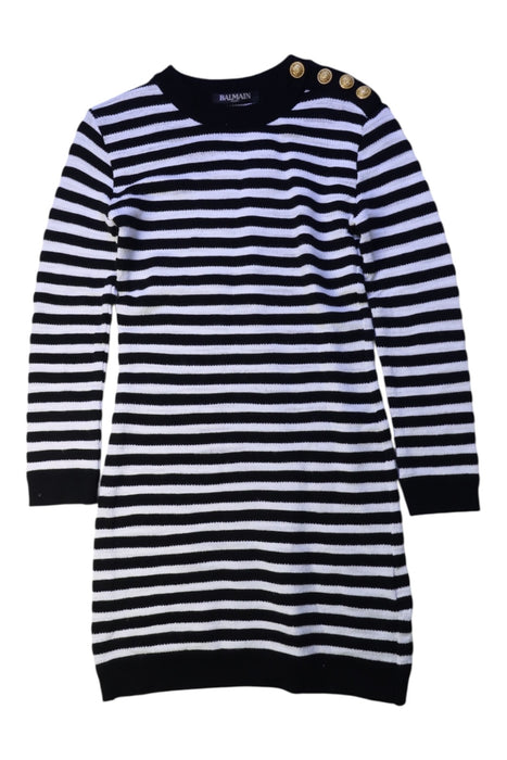 A Black Sweater Dresses from Balmain in size 6T for girl. (Front View)