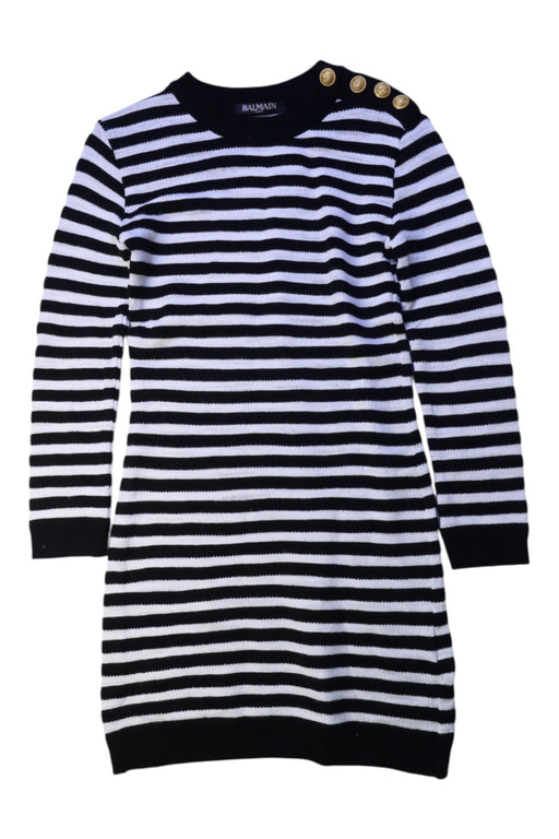 A Black Sweater Dresses from Balmain in size 6T for girl. (Front View)