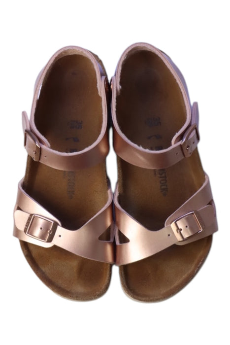 A Metallic Sandals from Birkenstock in size 10Y for girl. (Back View)