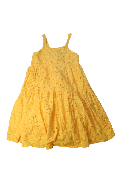 A Yellow Sleeveless Dresses from Seed in size 5T for girl. (Front View)