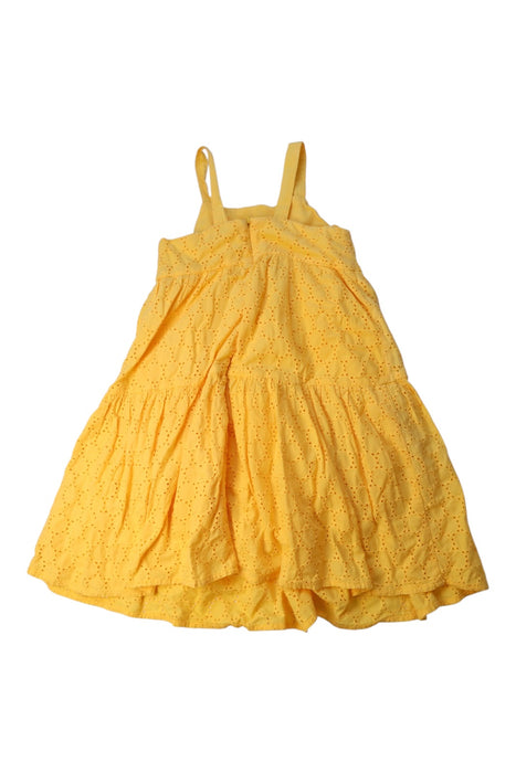 A Yellow Sleeveless Dresses from Seed in size 5T for girl. (Back View)