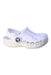 A White Slip Ons from Crocs in size 3T for girl. (Front View)