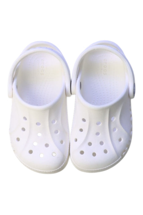 A White Slip Ons from Crocs in size 3T for girl. (Back View)