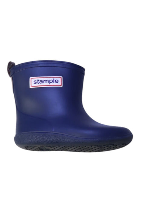 A Blue Rain Boots from Stample in size 3T for neutral. (Front View)