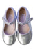A Silver Dress Shoes from Jacadi in size 3T for girl. (Back View)
