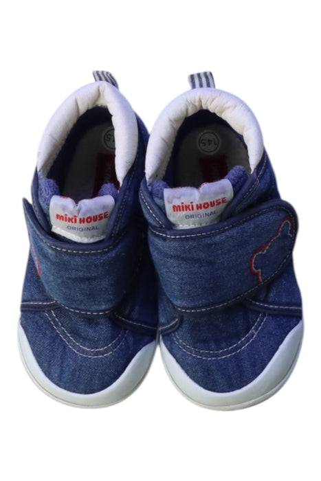 A Blue Sneakers from Miki House in size 18-24M for neutral. (Back View)