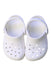 A White Slip Ons from Crocs in size 18-24M for boy. (Back View)