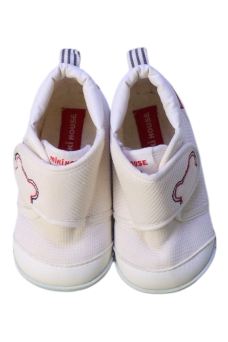 A White Sneakers from Miki House in size 18-24M for boy. (Back View)